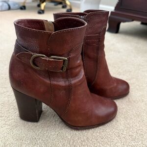 Frye Brown Leather Heeled Boots